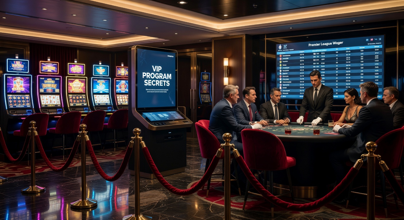 High-Roller an einem privaten Live-Casino-Tisch mit Premier-League-Wetten-Screens und High-Stakes-Slot-Displays