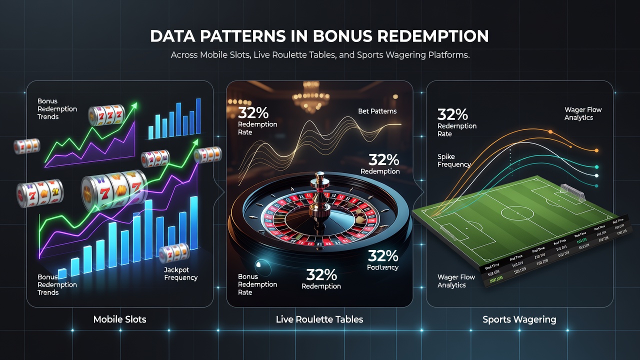 Vergleichende Grafik der Bonus-Einlösung über Slots, Roulette und Sportwetten